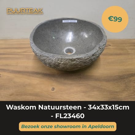 Waskom Natuursteen - 34x33x15cm - FL23460