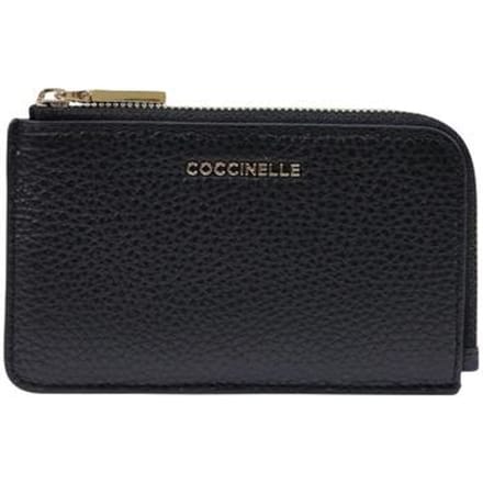 COCCINELLE Leren kaarthouder Metallic Soft Card Holder Noir zwart