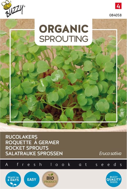 Buzzy® Organic Sprouting Rucolakers (BIO) - Peperige smaak voor extra pit in gerechten