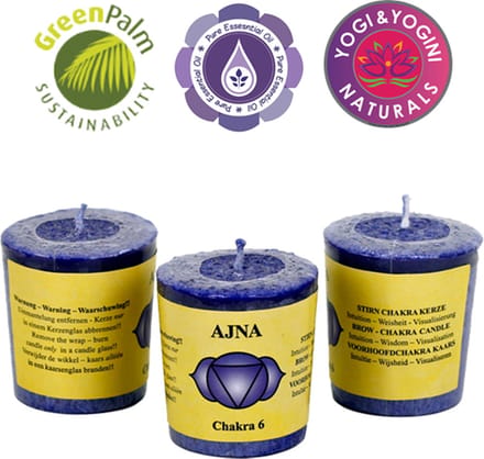 Geurkaarsje 6e chakra - 3 stuks - 4.5x4cm - Indigo