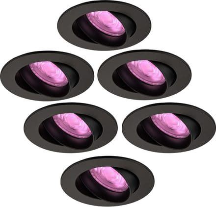 Ledvion - 6X SMART LED Inbouwspot Rio - Zwart - Dimbaar