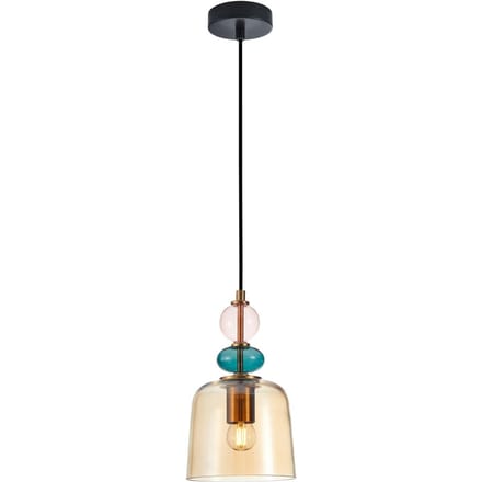 Namos Hanglamp Messing Amber Glas Modern - E27