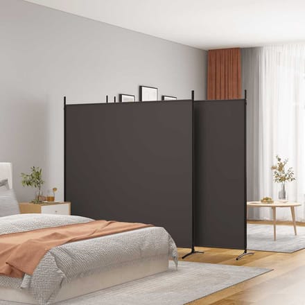 vidaXL - Kamerscherm - met - 4 - panelen - 698x180 - cm - stof - bruin