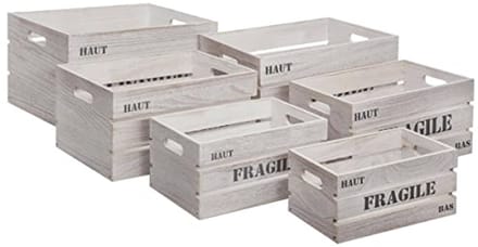 Houten kisten set van 6 - Perfect voor opslag en decoratie