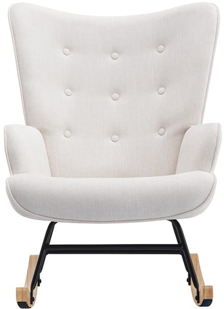 Vente-unique Schommelstoel van beige gechineerde stof ELMINA II