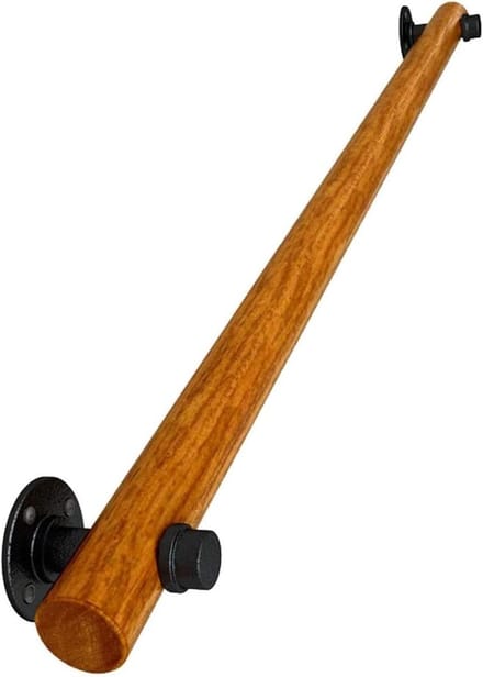 Houten Trapleuning - Steun voor Trap - Veiligheid Binnen - Stevige Houtconstructie - 60 cm - Houtkleur