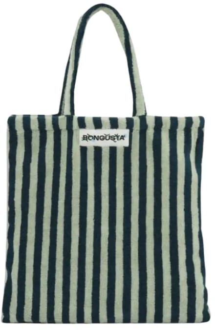 Bongusta Naram Totebag - strandtas - Sea Foam & deep teel (licht- en donkergroen)