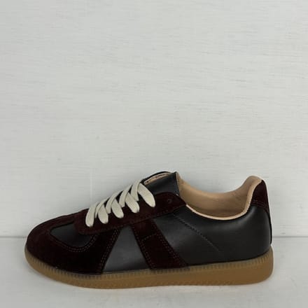 Gave sneakers met lage retrozool donkerbruin Bruin / 41