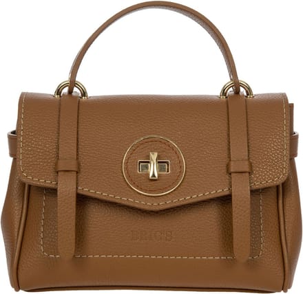 BRIC'S Leren Schoudertas Handtas Gondola Ninfea Bag Leather Bruine