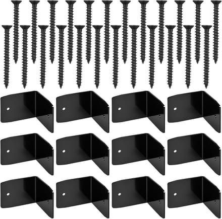 Dakspant Verbindingen - Stalen Balkclips - Constructie Ondersteuning - Roestwerende Coating - 12 Stuks - Zwart