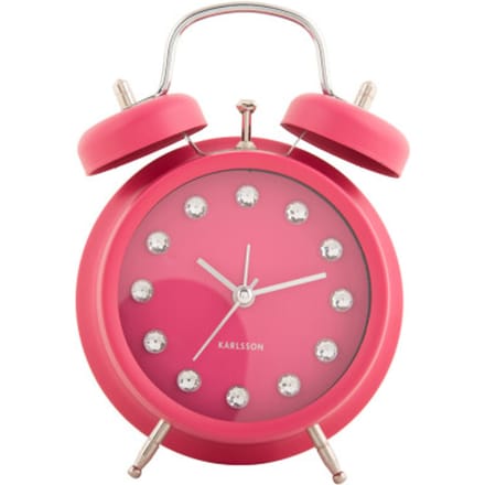 Karlsson wekker glam diamonds dark pink