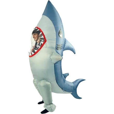 Costume gonflable de requin droit, pour adultes 150-190cm bleu