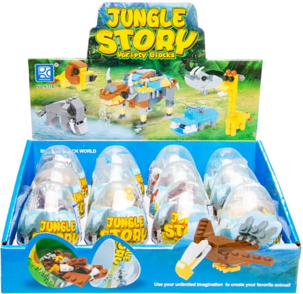 Duckiez Blocks - Bouw Je Eigen Wilde Dieren - 12 stuks