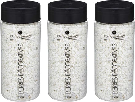 Atmosphera decoratie/hobby stenen/steentjes/kiezels - 3x - wit - extra klein formaat - 750 gram