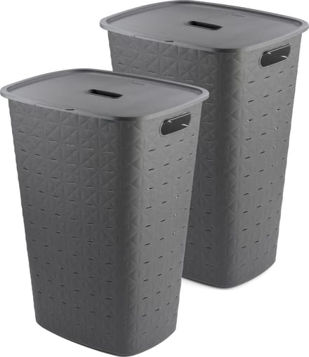 Curver Softex Wasmand met Deksel 56L - 2 stuks - Antraciet