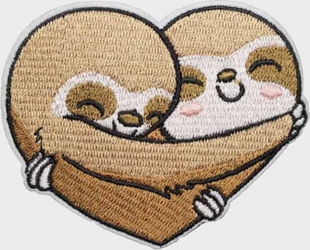 Patchy® – Knuffel Luiaard Strijkpatch - Strijkapplicatie - Strijkembleem - Badge - Patches