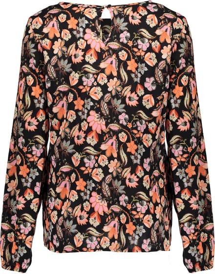 Geisha smock top Black/salmon combi