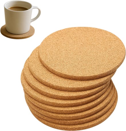 Joya Party® Kurken onderzetters voor glazen - 8 stuks - 10 cm - hittebestendig - extra stevige kwaliteit