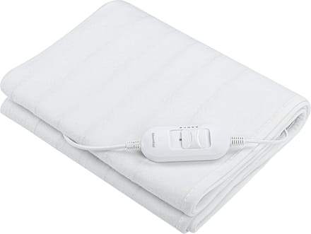 Bloomfold Elektrische Onderdeken - 150 x 80 cm - Wasmachinebestendig - 1 Persoons - 3 Standen - Warmtedeken - Wit/polyester