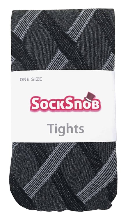 Sock Snob Dames80 denier ondoorzichtig patroon panty's - Kabel Zwart / wit