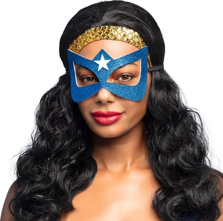 Boland - Masker Superheldin Blauw - Volwassenen - Superheld -