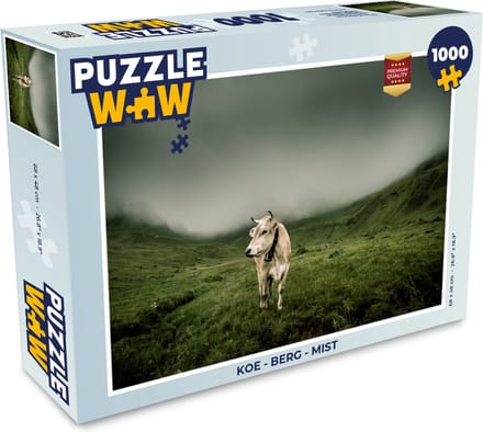 Puzzel Koe - Berg - Mist - Legpuzzel - Puzzel 1000 stukjes volwassenen