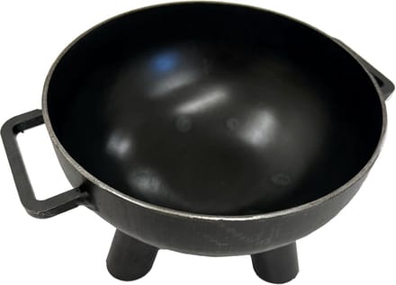 Mini Vuurkorf - Tafelhaard Decoratie - Sfeerverhogend Buiten - Met Handgrepen - Ø 17cm - Zwart