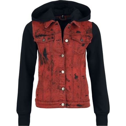 R.E.D. Rock-Engineered Design Rode jas met sweatmouwen en capuchon - Dames - M