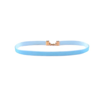 Jomide Choker - Lichtblauw - Retro - Fluweel