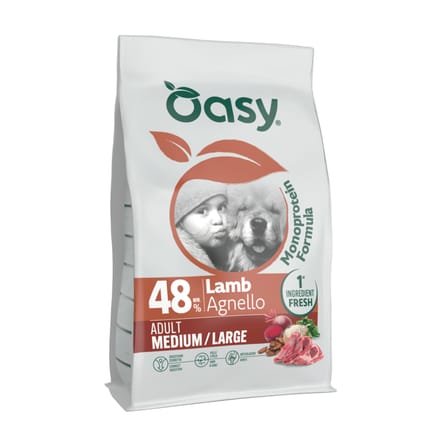 Oasy Adult Medium/Large Hondenbrokken met Lam - Dubbelpak: 2 x 10 kg