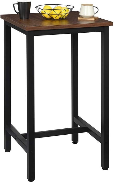 Bartafel - Donkerbruin - Hout en metaal - Vierkant - 60x60x100cm