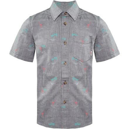 Vans Off The Wall Korte Mouw Kraag Palmprint Grijs Kindershirt