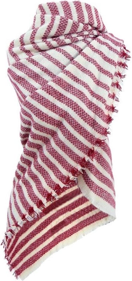 Rood Wit Gestreepte Sjaal - Sjaals - Omslagdoek - Zachte winter sjaals - Rood & Wit