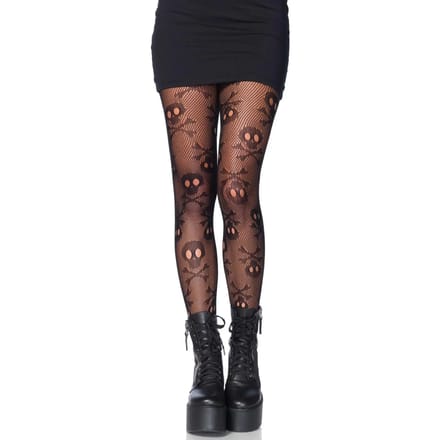 Damespanty Leg Avenue Pirate Skull Net Pantyhose