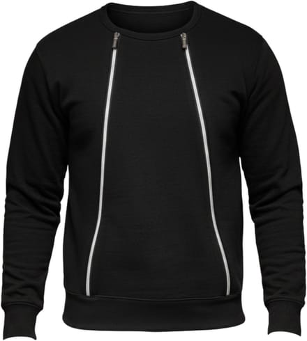 OMBRE Sweater - Regular Fit - Katoen - Lange Mouw Zwart M