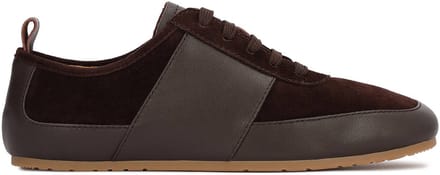Brown suede and leather sneakers