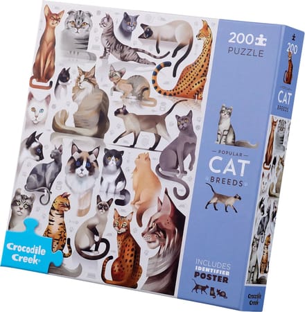 Crocodile Creek puzzel katten - 200 stukjes - dierenpuzzel 8 jaar+.