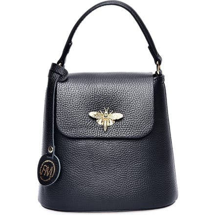 Roberta M Zwart Rundleer Tas