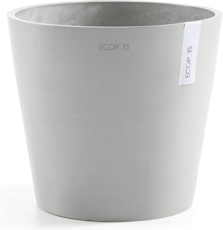 Ecopots Amsterdam 30 - White Grey - Ø30 x H25,4 cm - Ronde witgrijze bloempot