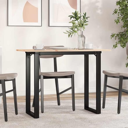 vidaXL - Eettafel - O-frame - 100x50x75 - cm - massief - grenenhout - en - staal