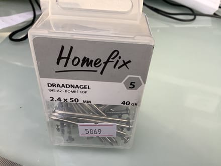 Homefix draadnagel rvs-a2 bombekop 2.4x50 (40