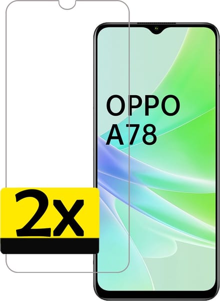 Screenprotector - Geschikt voor OPPO A78 5G - 2 Stuks - Extra Sterk - Beschermglas - Gehard Glas - Tempered Glass - Screen Protector