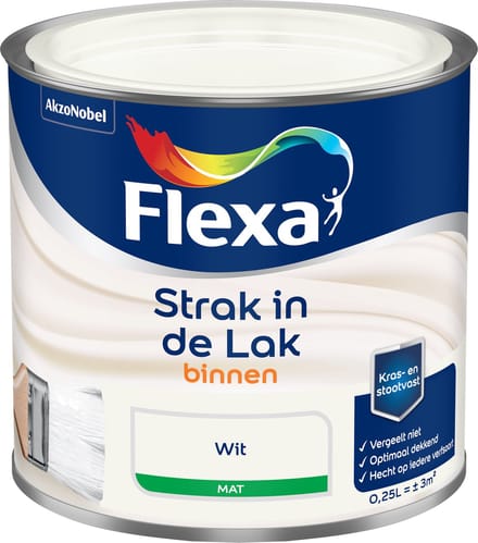 Flexa - Strak In De Lak Binnenlak Mat - Wit - 250 Ml