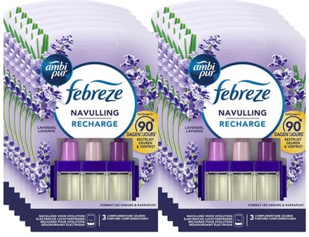 Ambi Pur Elektrische Geurverspreiders 3Volution Navulling Lavendel - Voordeelverpakking 12 stuks