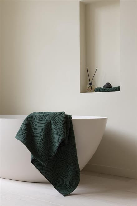 MOOOI Dodo Pavone - Douchehanddoek - Donker Groen - 55x100 / 22x40 Inch cm