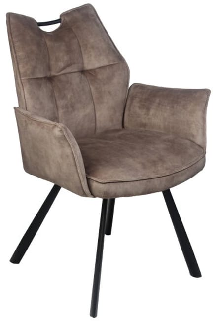 Eetkamerstoel Felien met armleuning Adore - Bruin - eetkamerstoelen set van 2