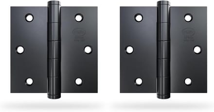 Set van 2 Vaste Scharnieren 76x76mm RVS Zwart met Platte Eindkap