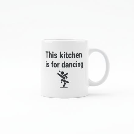 This Kitchen Is for Dancing Koffiemok 330 ml – Leuke Keuken Tekst Cadeau Mok