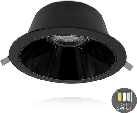 OutledTL | LED Downlight Kerber - Tri-Color - 16 Watt - Zaagmaat 145 -155MM - Zwart