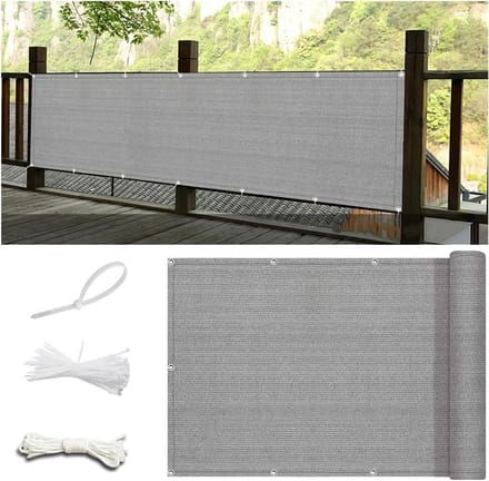 Balkon Privacy - Scherm Omheining - Meer Privacy - UV- en Windbescherming - 65x950cm - Grijs